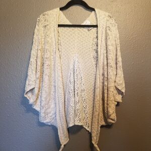 Wrangler XL Cardigan Sweater Lightweight Lace Panel Western Cowgirl Transitional